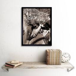 "Artery8 Sport Ice Hockey Check Howe Hannigan Framed Wall Art Print in Grey - Size: W12"" x H16""" - thumbnail 2