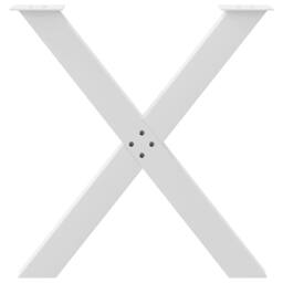 Berkfield Home Dining Table Legs X-Shaped 3 pcs White 80x(72-73) cm Steel - thumbnail 5