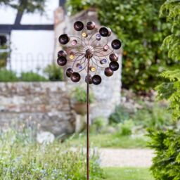 mysmartbuy Venti Garden Wind Spinner with Solar Powered LED Crackle Ball in Copper - thumbnail 2