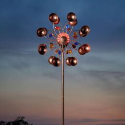 mysmartbuy Venti Garden Wind Spinner with Solar Powered LED Crackle Ball in Copper