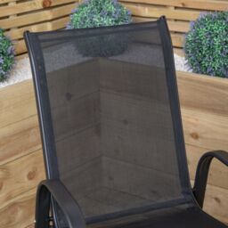 Samuel Alexander Set of 6 Outdoor Garden Patio Textilene Furniture Chairs in Black - thumbnail 7