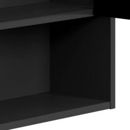 Levede Black Wooden Bathroom Wall Mounted Mirror Cabinet Storage Open Shelf - thumbnail 5