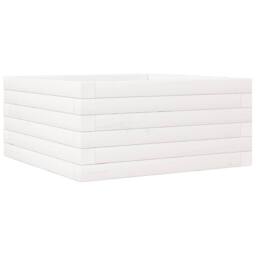 Berkfield Home Decorative Garden Planter White 50x50x23 cm Solid Wood Pine - Size: 50 x 50 x 23 cm - thumbnail 3