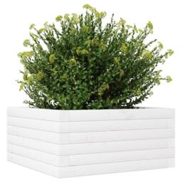 Berkfield Home Decorative Garden Planter White 50x50x23 cm Solid Wood Pine - Size: 50 x 50 x 23 cm - thumbnail 4