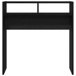 Berkfield Home Black Oak Console Table - 78x30x80 cm - Made from Engineered Wood - Size: 78 x 30 x 80 cm - thumbnail 6