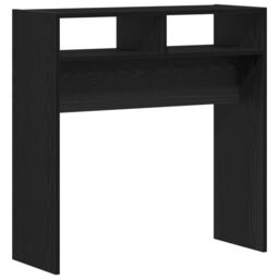 Berkfield Home Black Oak Console Table - 78x30x80 cm - Made from Engineered Wood - Size: 78 x 30 x 80 cm - thumbnail 5