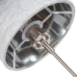 Happy Homewares Modern Crushed Velvet Lamp Shade with Shiny Paper Inner in White - Size: 8 inches - thumbnail 4