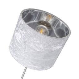 Happy Homewares Modern Crushed Velvet Lamp Shade with Shiny Paper Inner in White - Size: 8 inches - thumbnail 3