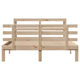 Berkfield Home Bed Frame with Headboard without Mattress 120x190 cm Small Double in Brown - thumbnail 4