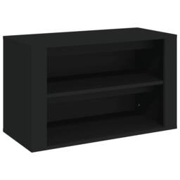 Berkfield Home Shoe Rack Black 75x35x45 cm Engineered Wood - Size: 75 x 35 x 45 cm - thumbnail 3