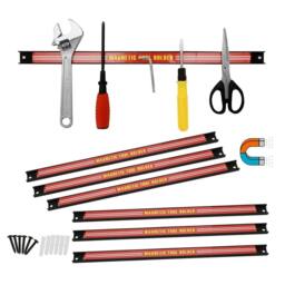 "Nordara 6x18"" Magnetic Tool Bar Heavy Duty Garage Wall Storage Strips in Red - Size: 10000mm x 520mm" - thumbnail 6