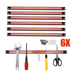 "Nordara 6x18"" Magnetic Tool Bar Heavy Duty Garage Wall Storage Strips in Red - Size: 10000mm x 520mm" - thumbnail 3