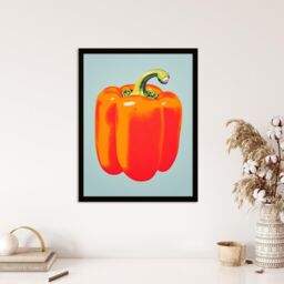 "Wee Blue Coo Wall Art Print Minimalist Bell Pepper Kitchen Orange Living Room Framed - Size: W12"" x H16""" - thumbnail 4