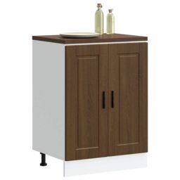 Berkfield Home Kitchen Base Cabinet¬†Porto Brown Oak Engineered Wood - thumbnail 1