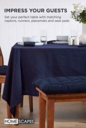 Homescapes Garden Bench Cushion Luxury 2 Seater Cotton Indoor Outdoor Pad, 108 x 42cm in Navy - Size: 108 x 42 cm - thumbnail 7