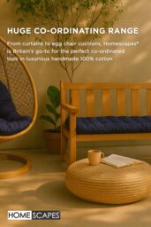 Homescapes Garden Bench Cushion Luxury 2 Seater Cotton Indoor Outdoor Pad, 108 x 42cm in Navy - Size: 108 x 42 cm - thumbnail 9