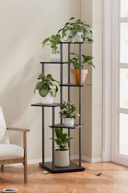 Living and Home 6-Tier Plant Stand Plant Display in Black - image 1