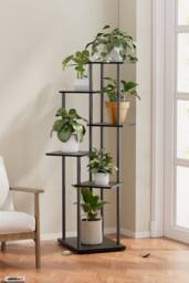 Living and Home 6-Tier Plant Stand Plant Display in Black - thumbnail 1