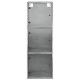 Berkfield Home Wall Cabinet with Glass Doors Concrete Grey 35x37x100 cm - Size: 35 x 37 x 100 cm - thumbnail 6