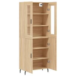 Berkfield Home Highboard Sonoma Oak 69.5x34x180 cm Engineered Wood in Light Tan - thumbnail 4