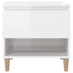Berkfield Home Elegant Bedside Tables 2 pcs High Gloss White 50x46x50 Engineered Wood - thumbnail 5