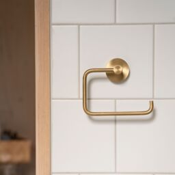 Smedbo UK Brushed Brass Toilet Roll Holder Wall Mounted Bathroom Storage in Gold - thumbnail 3