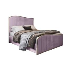 Casani Fulbeck Upholstered Soft Velvet Pink Metal Designer Bed Frame - Size: Small Double - thumbnail 3