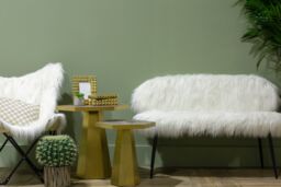 Orsina Small Hexagon End Table, Modern Settee Side Table, Gold Finished Decorative Table, Side Table For Offices - thumbnail 2