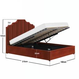 Flair Margot Ottoman Bed Burnt Orange Velvet - Size: Double - thumbnail 6