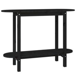 Berkfield Home Console Table Black 110x40x80 cm Solid Wood Pine - Size: 110 x 40 x 80 cm - thumbnail 2