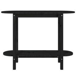 Berkfield Home Console Table Black 110x40x80 cm Solid Wood Pine - Size: 110 x 40 x 80 cm - thumbnail 5