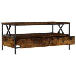 Berkfield Home Decorative Coffee Table Smoked Oak 100x51x45 cm Engineered Wood in Brown - Size: 100 x 51 x 45 cm - thumbnail 5