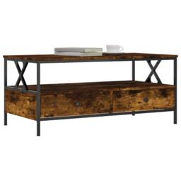 Berkfield Home Decorative Coffee Table Smoked Oak 100x51x45 cm Engineered Wood in Brown - Size: 100 x 51 x 45 cm - thumbnail 1