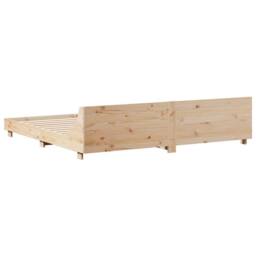 Berkfield Home Bed Frame without Mattress 200x200 cm Solid Wood Pine in Natural - thumbnail 6