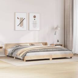 Berkfield Home Bed Frame without Mattress 200x200 cm Solid Wood Pine in Natural - thumbnail 2