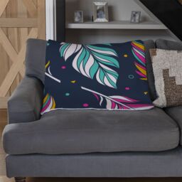 Benjamin Tate Design Retro Color Feathers Blanket in Natural - Size: 120 cm x 150 cm - thumbnail 2