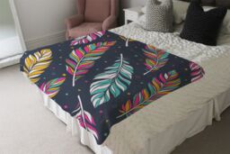 Benjamin Tate Design Retro Color Feathers Blanket in Natural - Size: 120 cm x 150 cm - thumbnail 3