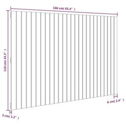 Berkfield Home Wall Headboard 166x3x110 cm Solid Wood Pine in Natural - Size: 166 x 3 x 110 cm - thumbnail 8
