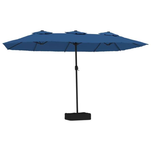 Berkfield Home Double-Head Parasol Azure Blue 449x245 cm - image 1