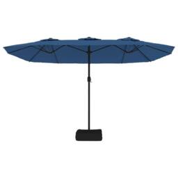 Berkfield Home Double-Head Parasol Azure Blue 449x245 cm - thumbnail 4