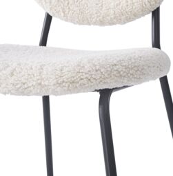 Nordlys Set of 2 Scandinavian Dining Chairs with Metal Buttoned Backrests in White - thumbnail 7