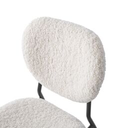 Nordlys Set of 2 Scandinavian Dining Chairs with Metal Buttoned Backrests in White - thumbnail 6