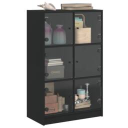 Berkfield Home Highboard with Doors Black 68x37x109 cm Engineered Wood - Size: 68 x 37 x 109 cm - thumbnail 5