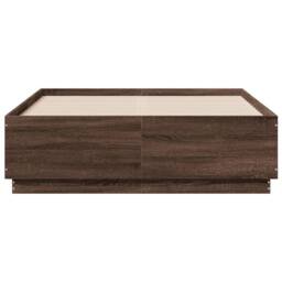 Berkfield Home Bed Frame with LED without Mattress Brown Oak 135x190 cm Double - thumbnail 6