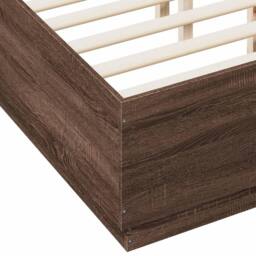 Berkfield Home Bed Frame with LED without Mattress Brown Oak 135x190 cm Double - thumbnail 9
