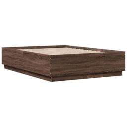 Berkfield Home Bed Frame with LED without Mattress Brown Oak 135x190 cm Double - thumbnail 8