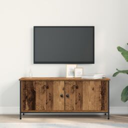 Berkfield Home Old Wood TV Unit Old Wood Particle Board 102 x 35 x 45 cm in Brown - thumbnail 4