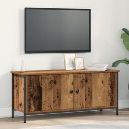Berkfield Home Old Wood TV Unit Old Wood Particle Board 102 x 35 x 45 cm in Brown - thumbnail 1