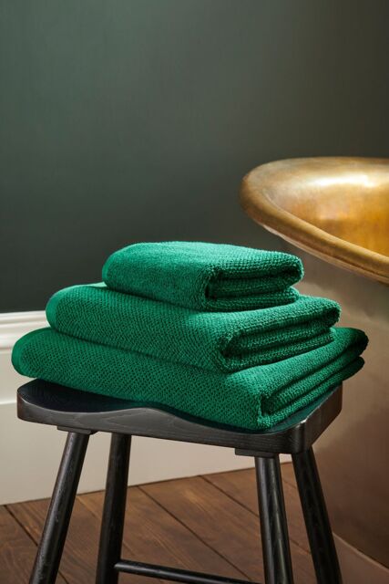CHRISTY 'Brixton' Luxury Textured 100% Cotton Towels in Emerald - Size: Bath Sheet - image 1