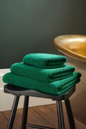 CHRISTY 'Brixton' Luxury Textured 100% Cotton Towels in Emerald - Size: Bath Sheet - thumbnail 1